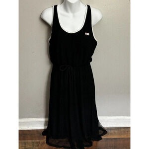 HUNTER for Target Women's Mesh A-Line Tie Waist Lined Black Dress Size M